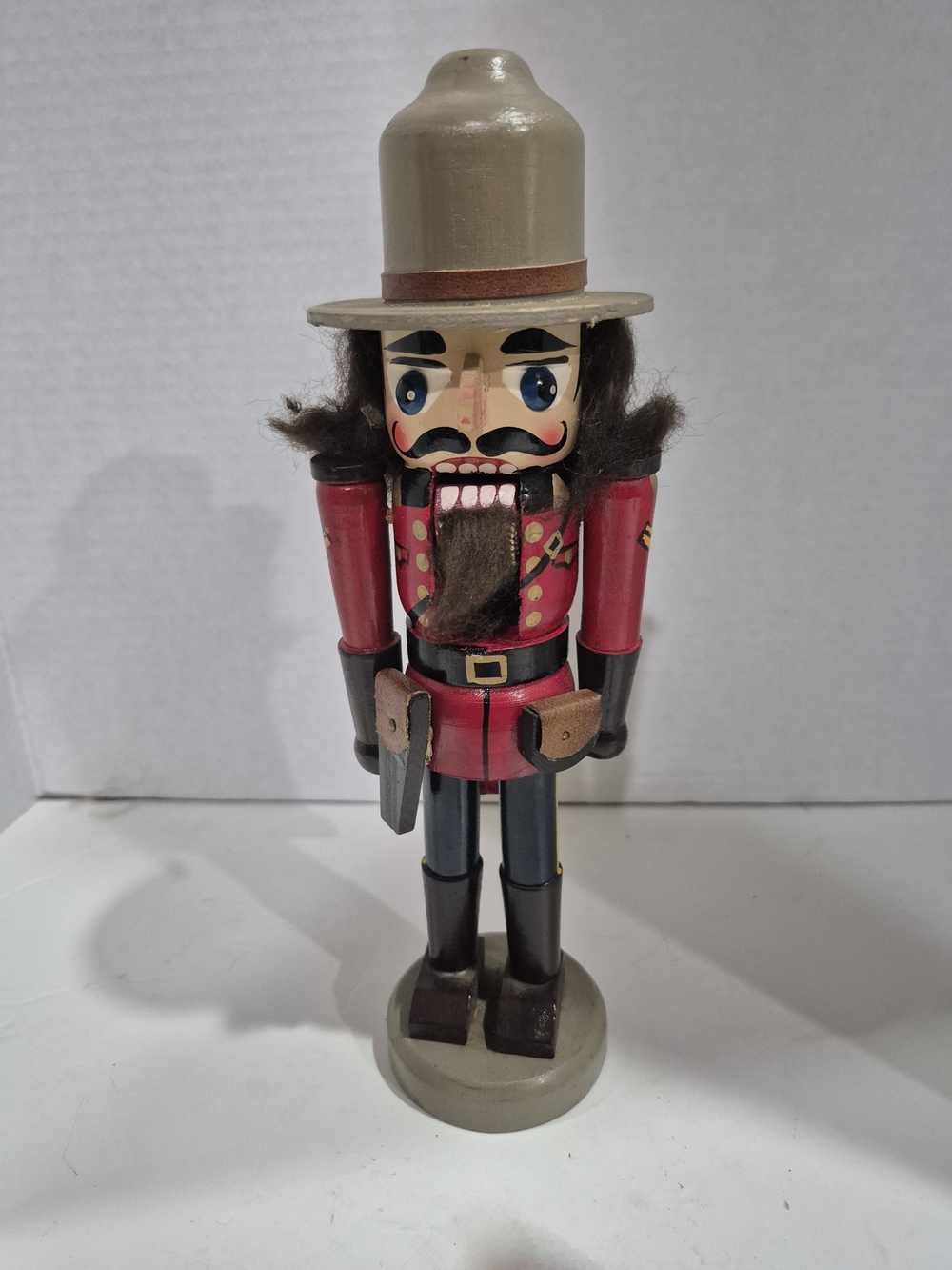 Wooden RCMP Mountie  Nutcracker 10" Holiday Figurine